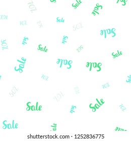 Light Green vector seamless background with 30, 50, 70 % signs of sales. Illustration with signs of sales on abstract template. Backdrop for ads, leaflets of Black Friday.