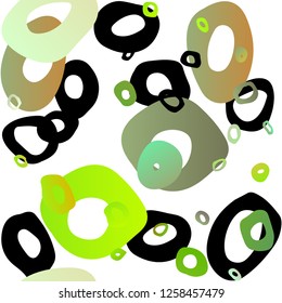 Light Green vector seamless background with bubbles. Abstract illustration with colored bubbles in nature style. Design for textile, fabric, wallpapers.