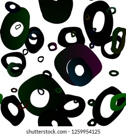 Light Green vector seamless background with bubbles. Illustration with set of shining colorful abstract circles. Pattern for design of fabric, wallpapers.