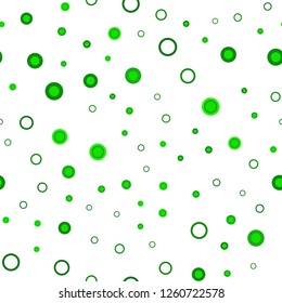 Light Green vector seamless background with bubbles. Modern abstract illustration with colorful water drops. Pattern for trendy fabric, wallpapers.