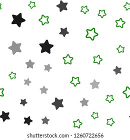 Light Green vector seamless background with colored stars. Glitter abstract illustration with colored stars. Template for business cards, websites.