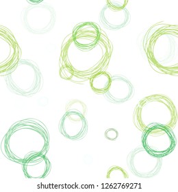 Light Green vector seamless background with bubbles. Blurred decorative design in abstract style with bubbles. Template for business cards, websites.