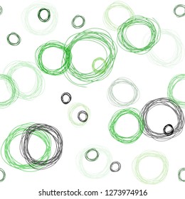 Light Green vector seamless background with bubbles. Illustration with set of shining colorful abstract circles. Design for wallpaper, fabric makers.