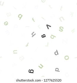 Light Green vector seamless background with signs of alphabet. Colored alphabet signs with gradient on white background. Design for textile, fabric, wallpapers.