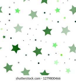 Light Green vector seamless background with colored stars. Glitter abstract illustration with colored stars. The template can be used as a background.