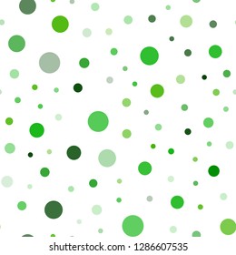 Light Green vector seamless background with bubbles. Beautiful colored illustration with blurred circles in nature style. Design for textile, fabric, wallpapers.