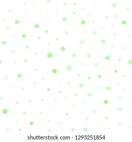 Light Green vector seamless background with triangles, circles, cubes. Circles, lines, rhombus with colorful gradient. Trendy design for wallpaper, fabric makers.