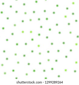 Light Green vector seamless background with xmas snowflakes. Colorful snowflakes with gradient on abstract background. Design for wallpaper, fabric makers.