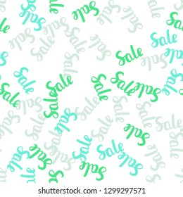 Light Green vector seamless background with 70, 90 % signs of sales. Illustration with signs of sales on abstract template. Template for season sales, shopping ads.