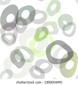 Light Green vector seamless background with bubbles. Illustration with set of shining colorful abstract circles. Pattern for design of window blinds, curtains.