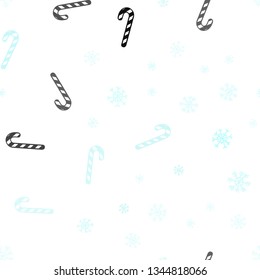 Light Green vector seamless background with tasty xmas sweets.