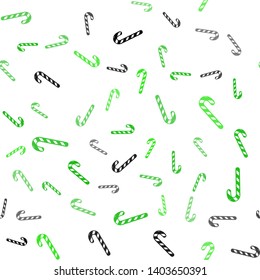 Light Green vector seamless background with tasty xmas sweets.