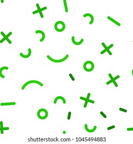 Light Green vector seamless cover with abstract shapes. Illustration with repetition of lines on white background. Pattern for trendy fabric, wallpapers.
