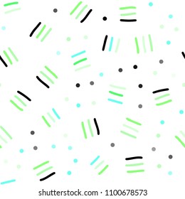 Light Green vector seamless cover with abstract shapes. Seamless gradient abstract lines on white background. Design for textile, fabric, wallpapers.