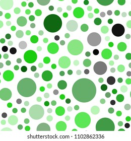 Light Green vector seamless cover with spots. Abstract illustration with colored bubbles in nature style. Pattern can be used for ads, leaflets.