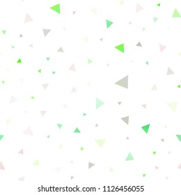 Light Green vector seamless cover in polygonal style. Triangles on abstract background with colorful gradient. Pattern for commercials.