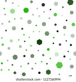 Light Green vector seamless cover with set of hexagons. Design in abstract style with hexagons. Beautiful design for your business advert.