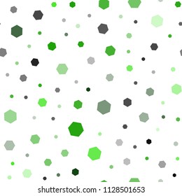 Light Green vector seamless cover with set of hexagons. Design in abstract style with hexagons. Pattern for ads, leaflets.