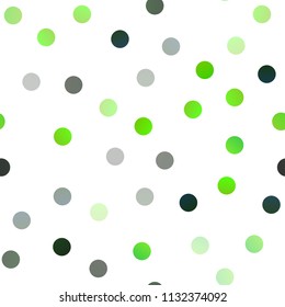 Light Green vector seamless cover with spots. Illustration with set of shining colorful abstract circles. Beautiful design for your business natural advert.
