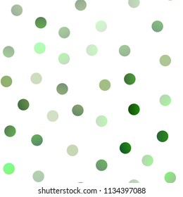 Light Green vector seamless cover with spots. Blurred bubbles on abstract background with colorful gradient. Pattern can be used as texture of water, rain drops.