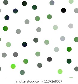 Light Green vector seamless cover with spots. Modern abstract illustration with colorful water drops. Pattern can be used as texture of water, rain drops.