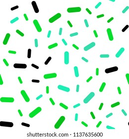 Light Green vector seamless cover with stright stripes. Glitter abstract illustration with colored sticks. Template for your beautiful backgrounds.