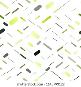 Light Green vector seamless cover with long lines. Glitter abstract illustration with colored sticks. The pattern can be used as ads, poster, banner for commercial.