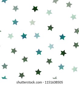 Light Green vector seamless cover with small and big stars. Shining colored illustration with stars. The template can be used as a background.