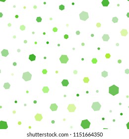 Light Green vector seamless cover with set of hexagons. Illustration of colored hexagons on white surface. New template for your brand book.