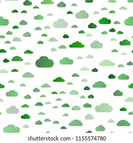 Light Green vector seamless cover with clouds. Colorful illustration consisted of abstract clouds. Trendy design for wallpaper, fabric makers.