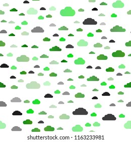 Light Green vector seamless cover with clouds. Colorful illustration consisted of abstract clouds. Trendy design for wallpaper, fabric makers.