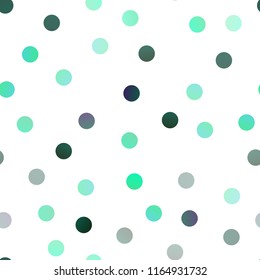 Light Green vector seamless cover with spots. Glitter abstract illustration with blurred drops of rain. Beautiful design for your business natural advert.