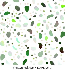 Light Green vector seamless cover with circles. Colorful illustration with blurred circles in nature style. Pattern for design of fabric, wallpapers.