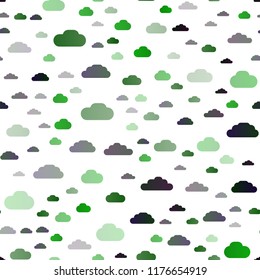 Light Green vector seamless cover with clouds. Illustration in abstract style with colorful clouds. Pattern for trendy fabric, wallpapers.