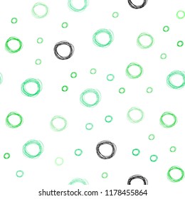 Light Green vector seamless cover with spots. Blurred bubbles on abstract background with colorful gradient. Completely new template for your brand book.
