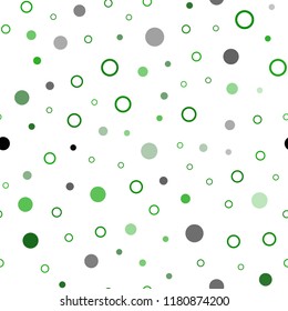 Light Green vector seamless cover with spots. Blurred bubbles on abstract background with colorful gradient. Pattern for trendy fabric, wallpapers.