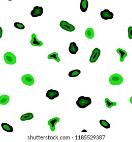 Light Green vector seamless cover with spots. Modern abstract illustration with colorful water drops. Pattern for design of window blinds, curtains.