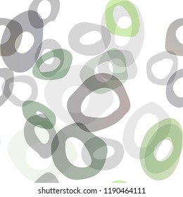 Light Green vector seamless cover with circles. Glitter abstract illustration with blurred drops of rain. Trendy design for wallpaper, fabric makers.