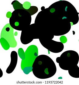 Light Green vector seamless cover with circles. Glitter abstract illustration with blurred drops of rain. Pattern for design of window blinds, curtains.