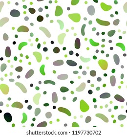 Light Green vector seamless cover with circles. Glitter abstract illustration with blurred drops of rain. Trendy design for wallpaper, fabric makers.