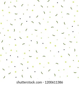 Light Green vector seamless cover with spots, lines. Abstract illustration with colorful discs and triangles. Pattern for design of window blinds, curtains.
