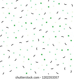 Light Green vector seamless cover with spots, lines. Glitter abstract illustration with connection of triangle structure. Trendy design for wallpaper, fabric makers.