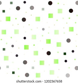 Light Green vector seamless cover with circles, cubes. Abstract illustration with colorful circles, rectangles. Template for business cards, websites.