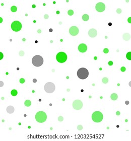 Light Green vector seamless cover with spots. Abstract illustration with colored bubbles in nature style. Design for textile, fabric, wallpapers.