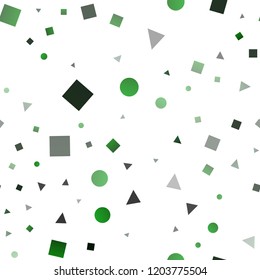 Light Green vector seamless cover in polygonal style with circles. Abstract gradient illustration with circles, triangles, cubes. Trendy design for wallpaper, fabric makers.