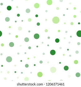 Light Green vector seamless cover with spots. Blurred decorative design in abstract style with bubbles. Trendy design for wallpaper, fabric makers.