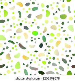 Light Green vector seamless cover with circles. Abstract illustration with colored bubbles in nature style. Pattern for trendy fabric, wallpapers.