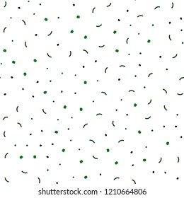 Light Green vector seamless cover with spots, lines. Illustration with set of colorful abstract circles and lines. Pattern for design of window blinds, curtains.