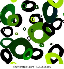 Light Green vector seamless cover with circles. Blurred decorative design in abstract style with bubbles. Pattern for design of window blinds, curtains.