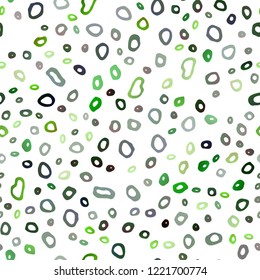 Light Green vector seamless cover with circles. Glitter abstract illustration with blurred drops of rain. Pattern for design of fabric, wallpapers.